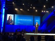 Marc Benioff comes onto the main stage at Dreamforce 14. #df14