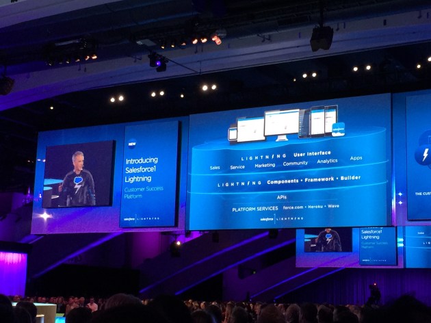 Parker Harris gets on stage to talk about the new Lightning platform from Salesforce. #df14