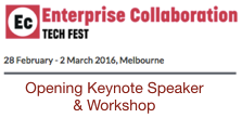 Enterprise Collaboration Tech Fest 2016 Keynote and Workshop in Melbourne, Australia by Dion Hinchcliffe